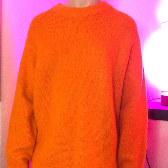 oversized orange sweater